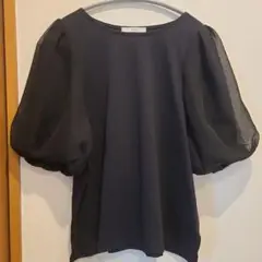 バルーンスリーブ 黒 Tシャツ Mサイズ