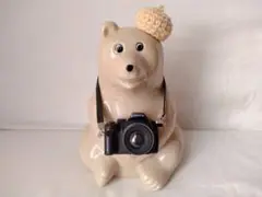 【アウトレット】しろくま貯金箱 ベレー帽 一眼レフカメラ 2点セット①