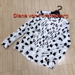 DVF ダイアンフォンファステンバーグ◉ブラッシュ柄シルクブラウス2