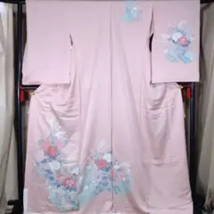 15 着物 正絹訪問着 未仕立て 仮絵羽 作家物 落款 友禅 刺繍