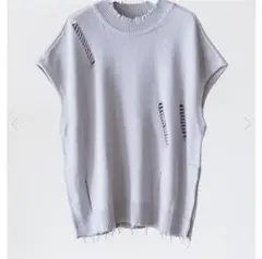 no. number DAMAGE CREW NECK KNIT VEST
