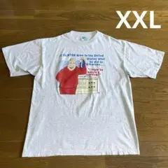 90s クリントン コンドーム Tシャツ XXL ライトグレー ジョーク ギャグ