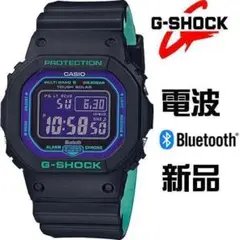 新品G-SHOCKメンズ電波ソーラー腕時計ネオンパープル20気圧防水スマホリンク