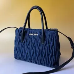 MIUMIU 極美品 2way デニム ハンドバッグ マテラッセ ミュウミュウ