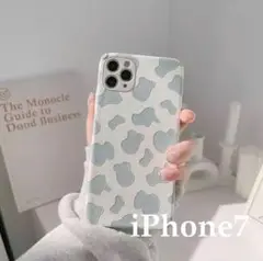 グレーホルスタイン柄iPhone7 ケースカバーソフトレザーカジュアル新品44