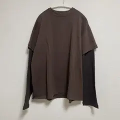 ANDER LAYERED LS TEE BROWN 新品