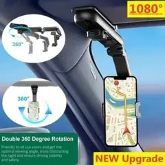 スマホホルダー バイザー ３６０° キッチン 車内 デスク 棚 オフィス