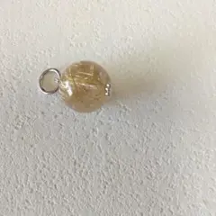ハンドメイドゴールドルチルクォーツ(針入り水晶)14㎜ ペンダントトップのみ