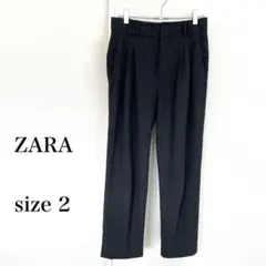 ZARA ザラダークグレー タック入りスラックス size 2