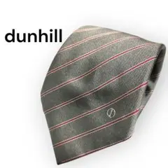 dunhill ダンヒル ストライプ柄 シルクネクタイ グレー系 イタリア製