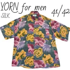 ヴィンテージ　シルクシャツ　YORN for men サイズ41/42 総柄