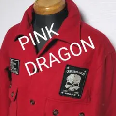 at3. PINK DRAGON ウールジャケット 赤 メンズLサイズ相当