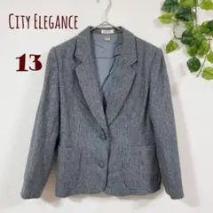 【City Elegance】PELIE テーラードジャケット　ウール　肩パット
