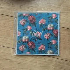 リバティプリント　パイルハンカチ 花柄 ブルー 未使用