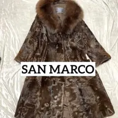 美品 SAN MARCO FUR ミンク ファーコート 美シルエット】SAN MARCO 毛皮 ミンクファーコート ブラウン