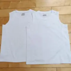 【2枚】ホワイト ノースリーブ タンクトップ 2枚セット 120cm