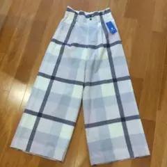 ブルーレーベルクレストブリッジ パンツ チェック パープル