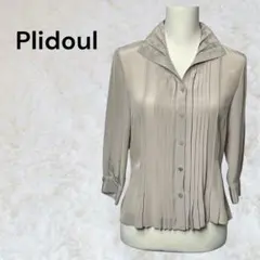 プリドゥール Plidoul プリーツ付き五分袖シャツ サイズ5、X S