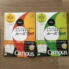 ルーズリーフ参考書 5教科 中1、中2 2冊セット
