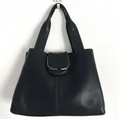 ungaro ウンガロ 本革 牛革カウレザー ポーチ付き トートバッグ 黒
