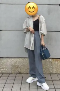 シアーオーバーサイズシャツ ♡GU ライトグレー