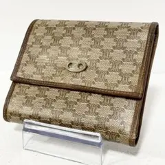 CELINE セリーヌ レザー 三つ折り財布 トリオンフ ゴールド金具