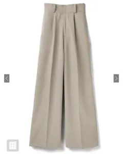 GRLグレイル センタープレスワイドタックロングパンツ ベージュ
