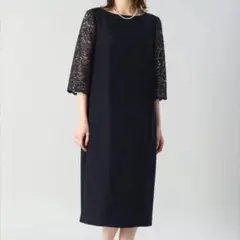 美品　アンタイトル　ドレスワンピース　レーススリーブ　フォーマル　結婚式
