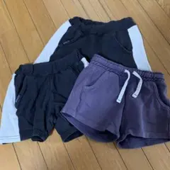 スポーツパンツ 3点セット 黒 紫80.９０