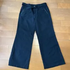 NEWYORKER ブラック ワイドパンツ ベルト付き