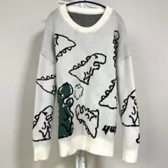 322☆ HOOK 恐竜柄 ニット