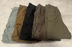 5着ユニクロワイドフィットカーゴパンツGUナイロンジップパラシュートパンツ