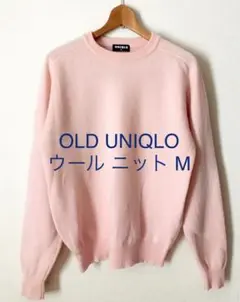 90s オールド ユニクロ ニット セーター ピンク M ビンテージ 紺タグ