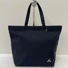 ●1364 kitamura キタムラ　トートバッグ　無地　ネイビー　軽量