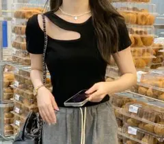 セクシー　大人 ダメージ　Tシャツ　レディース　訳あり　黒　フリーサイズ