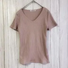 パークガール　カットソー　【M】　ピンク　半袖　Tシャツ　シンプル　きれいめ