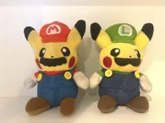 ピカチュウ マリオとルイージ コスチューム ぬいぐるみ 限定品】ピカチュウ ぬいぐるみ マリオルイージセット