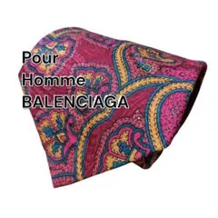 【Pour Homme BALENCIAGA】レッド系　総柄　イタリア製