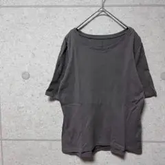 グレー 半袖　Tシャツ Mサイズ　ストライプ レディース　綿100% 1178