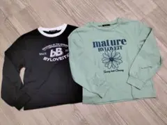 バラ売り不可　長袖Tシャツ　黒緑