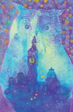 【真夜中のフクロウ】ポストカード midnight owl