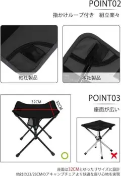 3way使用マルチアウトドアチェア 折り畳み キャンプ