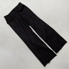 ★NEWYORKER ウール混 スラックス フラップポケット付き 黒 シンプル0