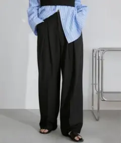 Aunt Marie's センタータックワイドスラックスパンツ