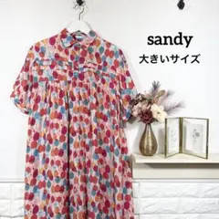 sandy★　ワンピース　大きいサイズ　風船　バルーン　シャツワンピース