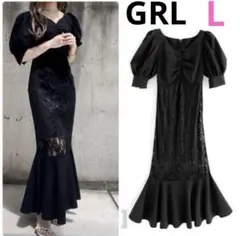 GRL グレイル 花柄レースマーメイドワンピース[pm275] Lサイズ