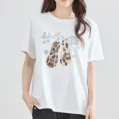 【ホワイト】TRUBE シューズモチーフキラキラTシャツ