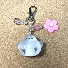 5891☆ シマエナガ　キーホルダー　バッグチャーム　レジン　ハンドメイド