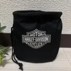 ハーレーダビッドソン ウエストポーチ 巾着型 ブラック ロゴプリント 送料込み