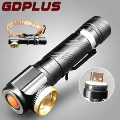 新品 LED ヘッドライト USB充電式 懐中電灯 フラッシュライト